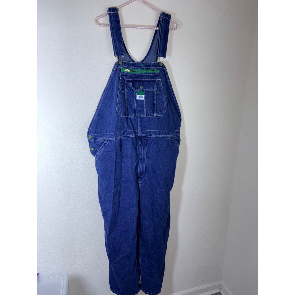 Liberty Denim Overalls 44 x 28" Blue Excellent Bib Workwear Utility Carpenter